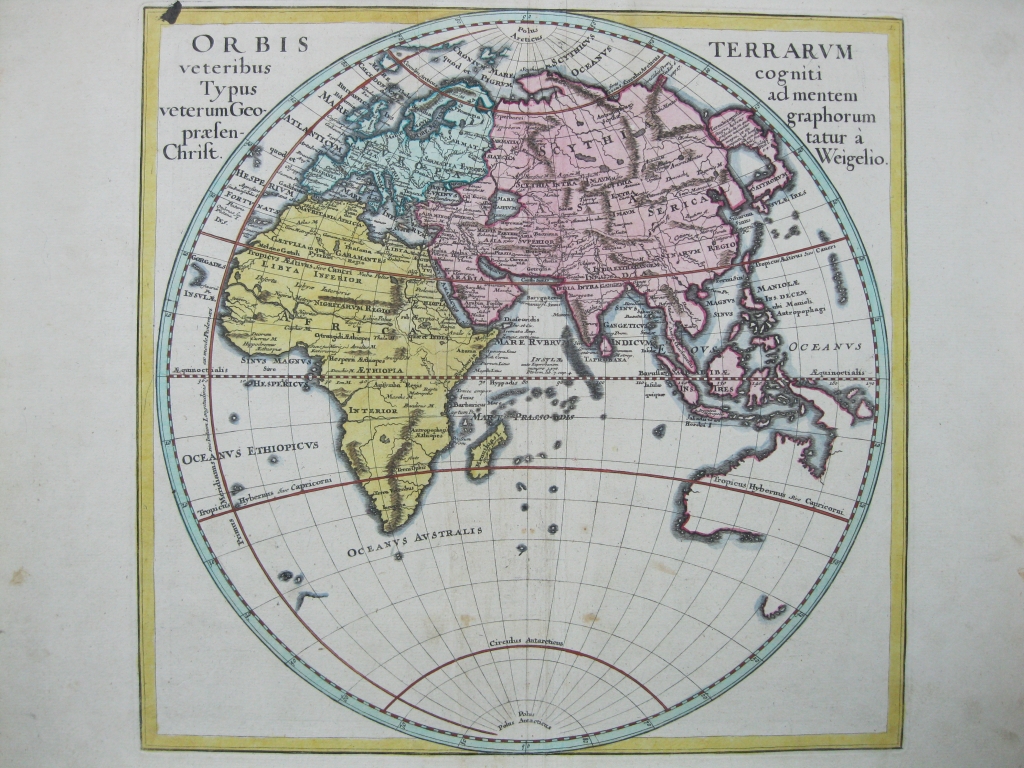 Mapa del Mundo, 1720. Weigel/Köhler